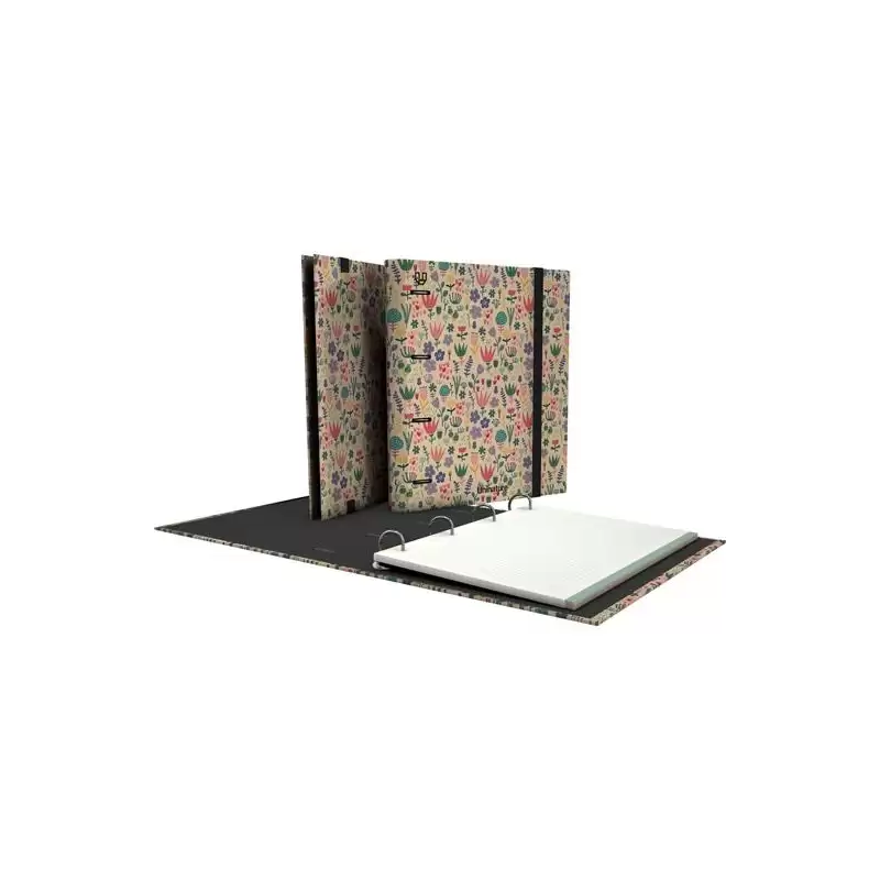 (88122004) GRAFOPLÁS CARPETA ANILLAS MIXTAS 4X35 CARPEBOOK A4 C/RECAMBIO 100H 5X5 90GR KRAFT Y CARTÓN RECICLADO UNINATURE HOL...