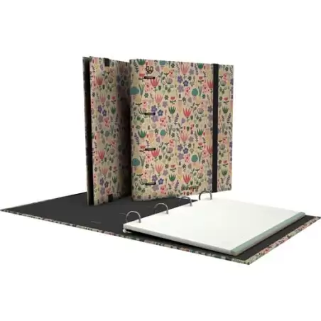 (88122004) GRAFOPLÁS CARPETA ANILLAS MIXTAS 4X35 CARPEBOOK A4 C/RECAMBIO 100H 5X5 90GR KRAFT Y CARTÓN RECICLADO UNINATURE HOL...