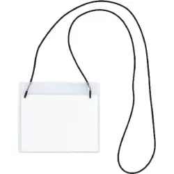 (09073300) GRAFOPLÁS PORTADISTINTIVO C/GOMA ELÁSTICA 95X110MM PVC RÍGIDO TRANSPARENTE