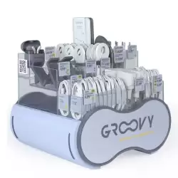 (GR-RET-62-ES) GROOVY EXPOSITOR CARGADORES PARED USB-A/TIPO-C