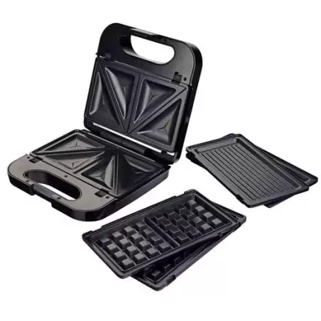 (SAN MULTI NG) GRUNKEL SANDWICHERA C/ GRILL 750W 3 PLACAS DESMONTABLES NEGRO
