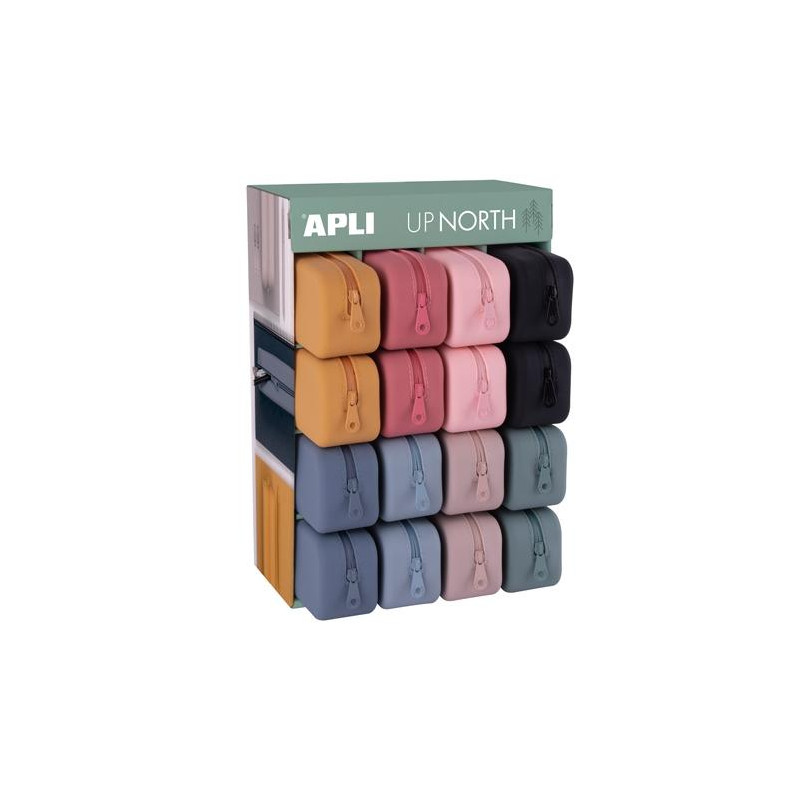 (19498) APLI ESTUCHE DE SILICONA UP NORTH EXPOSITOR DE 16 C/SURTIDOS