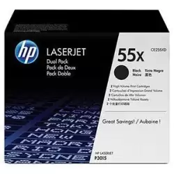 (CE255XD) HP TONER NEGRO LASERJET P3011/P3015 - 55X (PACK 2)