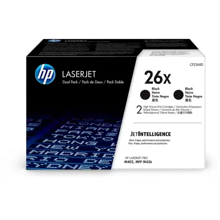 (CF226XD) HP TONER NEGRO LASERJET PRO M402DN / M402N/ M402D / M426DW / M426FDN / M426FDW - 26X (PACK 2)