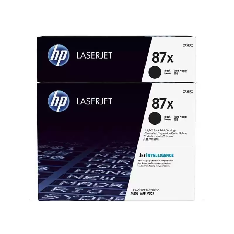 (CF287XD) HP TONER NEGRO LASERJET ENTERPRISE M506DN/M527 PACK 2 -  87X ALTA CAPACIDAD