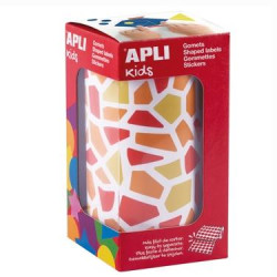 (19504) APLI GOMETS MOSAICOS REMOVIBLES 2460U 30 HOJAS TONOS ROJOS SURTIDOS