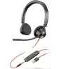 (213938-01/8X222AA) HP POLY AURICULARES BLACKWIRE 3325 DIADEMA BINAURAL C/ MICRÓFONO CONTROL DE VOLUMEN CABLE USB+JACK 3