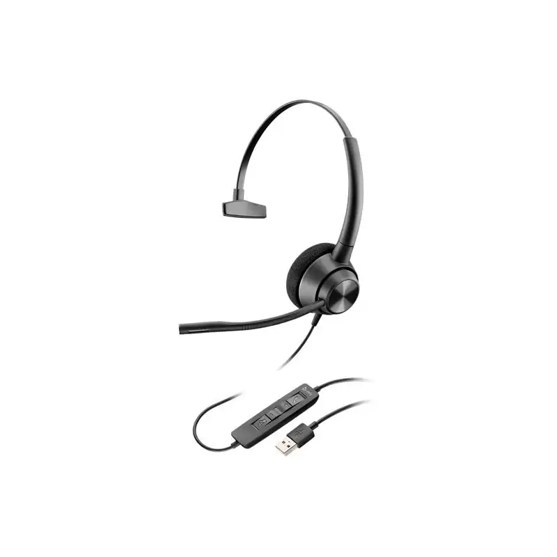 (214568-01) HP POLY AURICULARES ENCOREPRO EP310 DIADEMA MONOAURAL C/ MICRÓFONO CONTROL DE VOLUMEN CABLE USB-A NEGRO