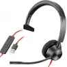 (8X216AA) HP POLY AURICULARES BLACKWIRE C3310 DIADEMA MONOAURAL C/ MICRÓFONO CONTROL DE VOLUMEN CABLE USB NEGRO