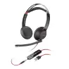 (8X231A6) HP POLY AURICULARES BLACKWIRE 5220 DIADEMA BINAURAL C/ MICRÓFONO CONTROL DE VOLUMEN CABLE USB+JACK 3