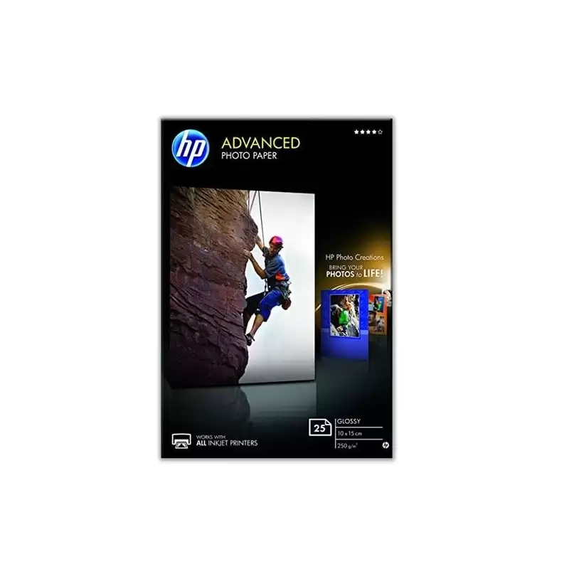 (Q8691A) HP PAPEL FOTOGRÁFICO SATINADO 25 HOJAS /10 X 15 CM SIN BORDES