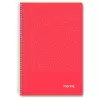 (IMP0100) IMPREX CUADERNO ESPIRAL TAPA PP FOLIO 80H 90GR 4X4 ROJO