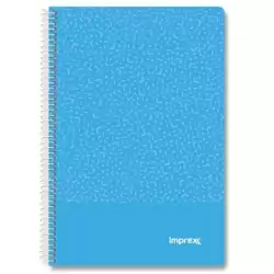 (IMP0101) IMPREX CUADERNO ESPIRAL TAPA PP FOLIO 80H 90GR 4X4 AZUL