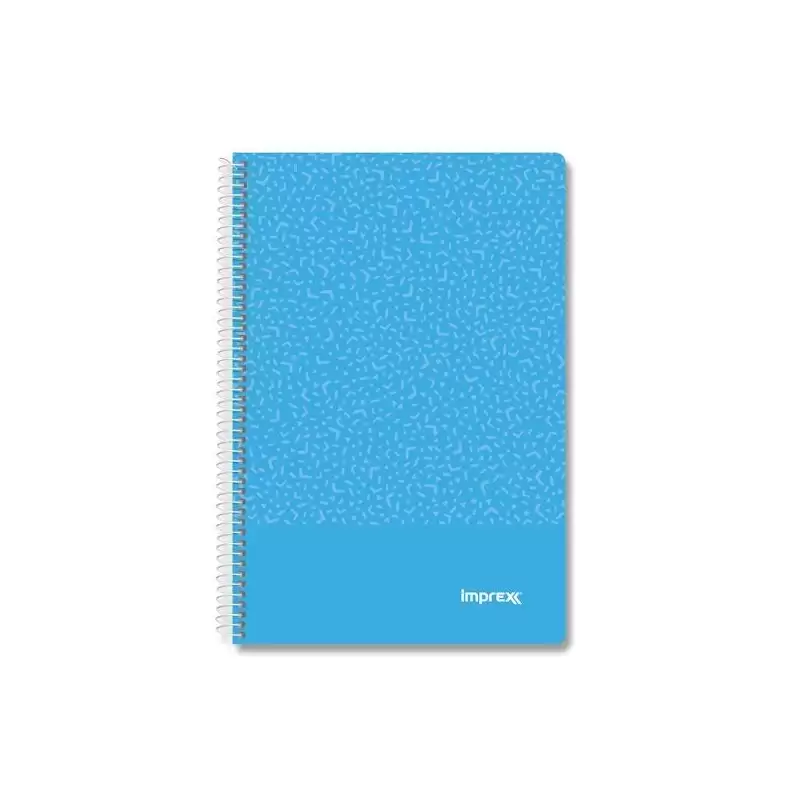 (IMP0101) IMPREX CUADERNO ESPIRAL TAPA PP FOLIO 80H 90GR 4X4 AZUL