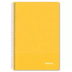 (IMP0102) IMPREX CUADERNO ESPIRAL TAPA PP FOLIO 80H 90GR 4X4 AMARILLO
