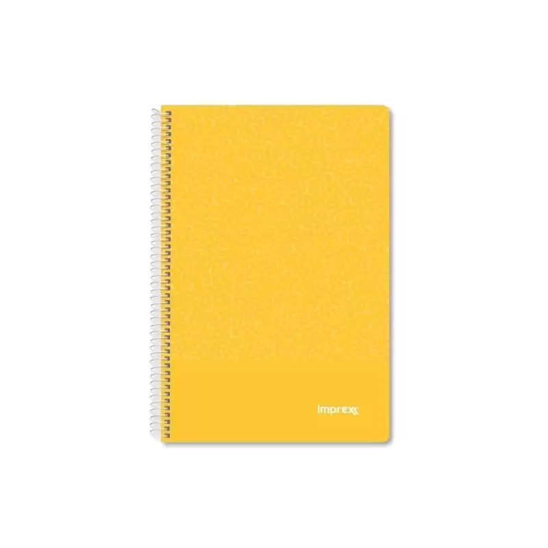 (IMP0102) IMPREX CUADERNO ESPIRAL TAPA PP FOLIO 80H 90GR 4X4 AMARILLO