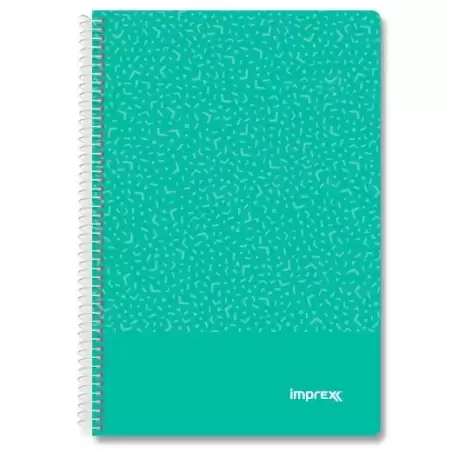 (IMP0103) IMPREX CUADERNO ESPIRAL TAPA PP FOLIO 80H 90GR 4X4 VERDE