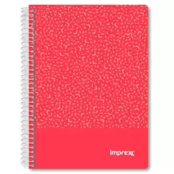 (IMP0104) IMPREX CUADERNO ESPIRAL TAPA PP A5 80H 90GR 4X4 ROJO