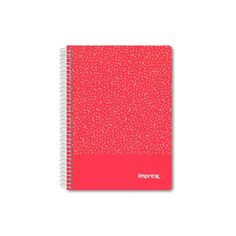 (IMP0104) IMPREX CUADERNO ESPIRAL TAPA PP A5 80H 90GR 4X4 ROJO
