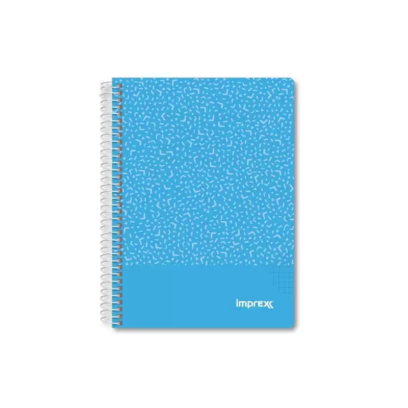(IMP0105) IMPREX CUADERNO ESPIRAL TAPA PP A5 80H 90GR 4X4 AZUL