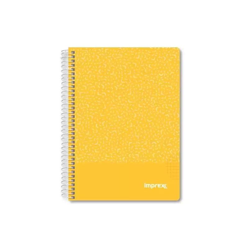 (IMP0106) IMPREX CUADERNO ESPIRAL TAPA PP A5 80H 90GR 4X4 AMARILLO