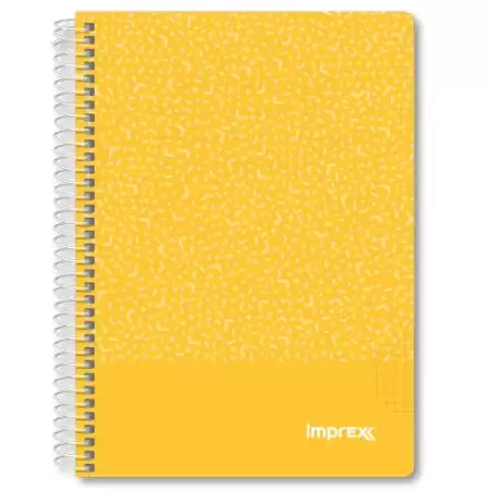 (IMP0106) IMPREX CUADERNO ESPIRAL TAPA PP A5 80H 90GR 4X4 AMARILLO