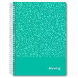 (IMP0107) IMPREX CUADERNO ESPIRAL TAPA PP A5 80H 90GR 4X4 VERDE