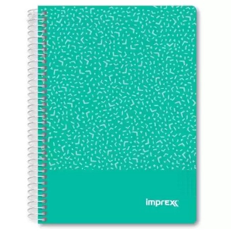 (IMP0107) IMPREX CUADERNO ESPIRAL TAPA PP A5 80H 90GR 4X4 VERDE