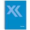 (IMP0109) IMPREX CUADERNO ESPIRAL TAPA FORRADA FOLIO 80H 90GR 4X4 AZUL