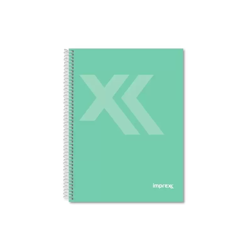 (IMP0111) IMPREX CUADERNO ESPIRAL TAPA FORRADA FOLIO 80H 90GR 4X4 VERDE
