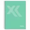 (IMP0111) IMPREX CUADERNO ESPIRAL TAPA FORRADA FOLIO 80H 90GR 4X4 VERDE