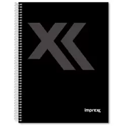 (IMP0112) IMPREX CUADERNO ESPIRAL TAPA FORRADA FOLIO 80H 90GR 4X4 NEGRO
