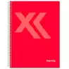 (IMP0113) IMPREX CUADERNO ESPIRAL TAPA FORRADA A5 80H 90GR 4X4 ROJO