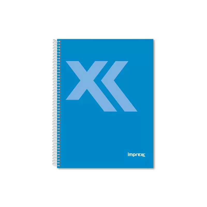 (IMP0114) IMPREX CUADERNO ESPIRAL TAPA FORRADA A5 80H 90GR 4X4 AZUL