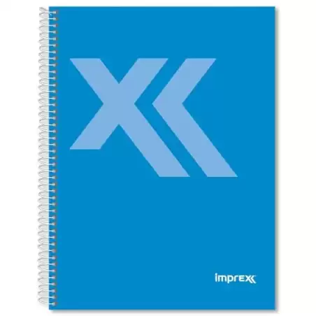(IMP0114) IMPREX CUADERNO ESPIRAL TAPA FORRADA A5 80H 90GR 4X4 AZUL