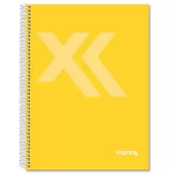 (IMP0115) IMPREX CUADERNO ESPIRAL TAPA FORRADA A5 80H 90GR 4X4 AMARILLO