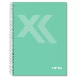 (IMP0116) IMPREX CUADERNO ESPIRAL TAPA FORRADA A5 80H 90GR 4X4 VERDE
