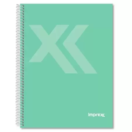 (IMP0116) IMPREX CUADERNO ESPIRAL TAPA FORRADA A5 80H 90GR 4X4 VERDE