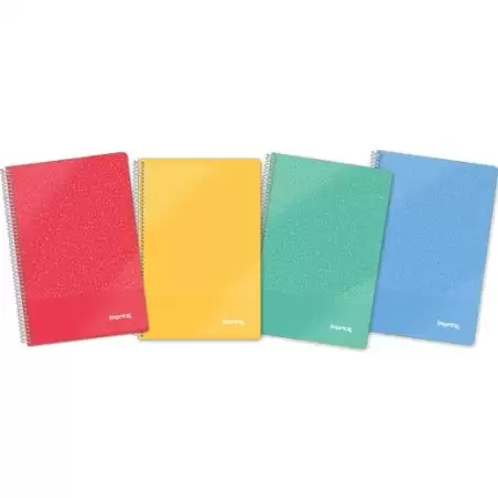 (IMP0119) IMPREX CUADERNO ESPIRAL TAPA PP FOLIO 80H 90GR 4X4 COLORES SURTIDOS