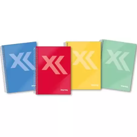 (IMP0120) IMPREX CUADERNO ESPIRAL TAPA FORRADA A5 80H 90GR 4X4 COLORES SURTIDOS