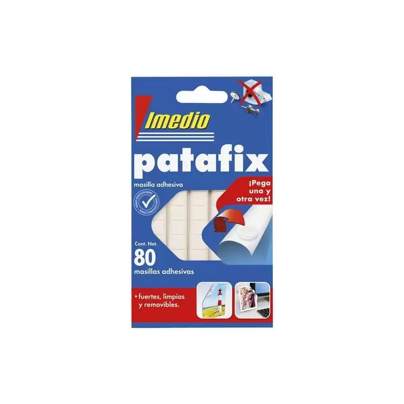 (7001466) IMEDIO MASILLA DE FIJACIÓN PATAFIX ADHESIVO BLANCO REMOVIBLE 80 PASTILLAS