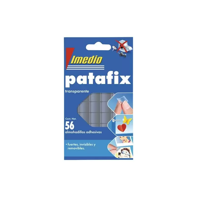 (7001471) IMEDIO ALMOHADILLAS ADHESIVAS PATAFIX DOBLE CARA TRANSPARENTE 56 PASTILLAS