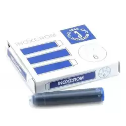 (41505001) INOXCROM CARTUCHO TINTA ESTILOGRÁFICA AZUL CAJA 6 UD