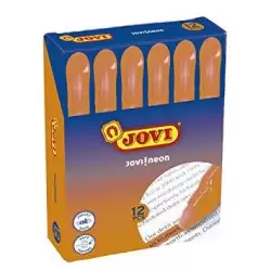(1815) JOVI MARCADOR FLUORESCENTE JOVI!NEON DE GEL EN STICK 140MM NARANJA CAJA 12 UD