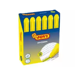 (1817) JOVI MARCADOR FLUORESCENTE JOVI!NEON DE GEL EN STICK 140MM AMARILLO CAJA 12 UD