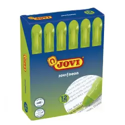 (1818) JOVI MARCADOR FLUORESCENTE JOVI!NEON DE GEL EN STICK 140MM VERDE CAJA 12 UD