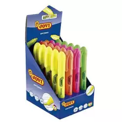 (1829) JOVI MARCADOR FLUORESCENTE JOVI!NEON DE GEL EN STICK 140MM C/SURTIDOS EXPOSITOR 20 UD
