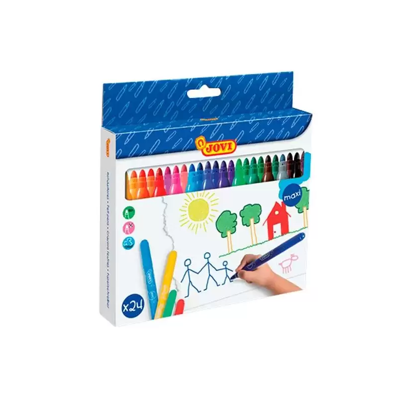 (1724) JOVI ROTULADORES JOVI MAXI COLORES SURTIDOS ESTUCHE 24 UD