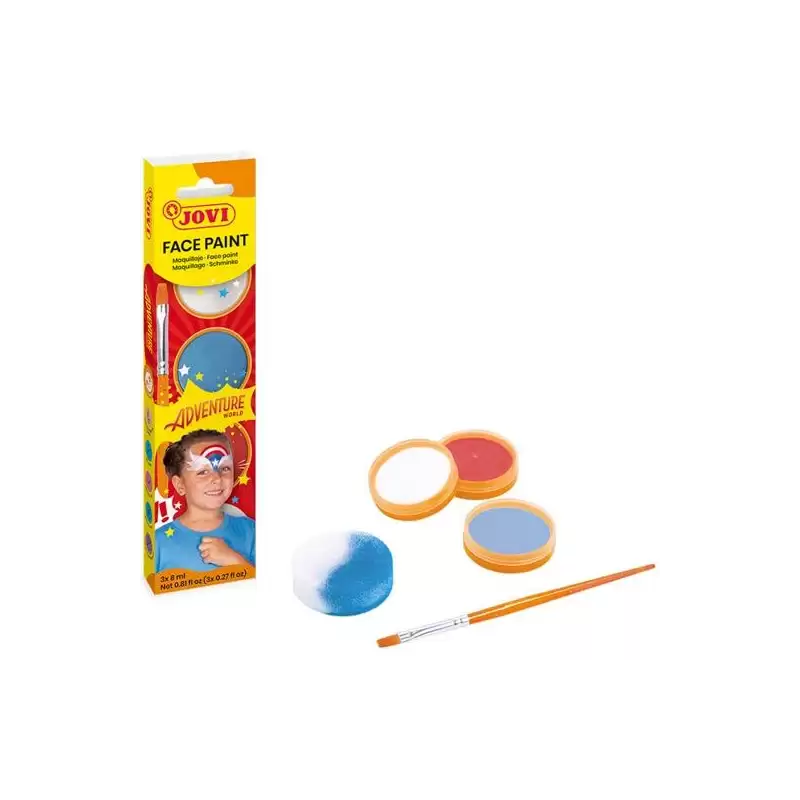 (174AD) JOVI MAQUILLAJE CREMA ESTUCHE 3 BOTES 8ML + ACCESORIOS ADVENTURE