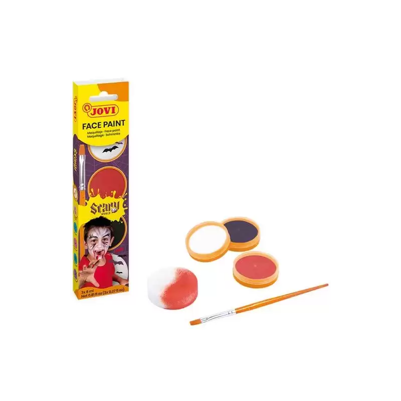 (174SC) JOVI MAQUILLAJE CREMA ESTUCHE 3 BOTES 8ML + ACCESORIOS SCARY